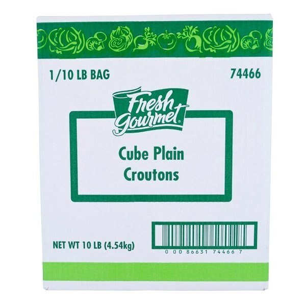 Fresh Gourmet Plain Trans Fat Free Cube Croutons 10lbs, Fresh Gourmet, Mfr#: 74466